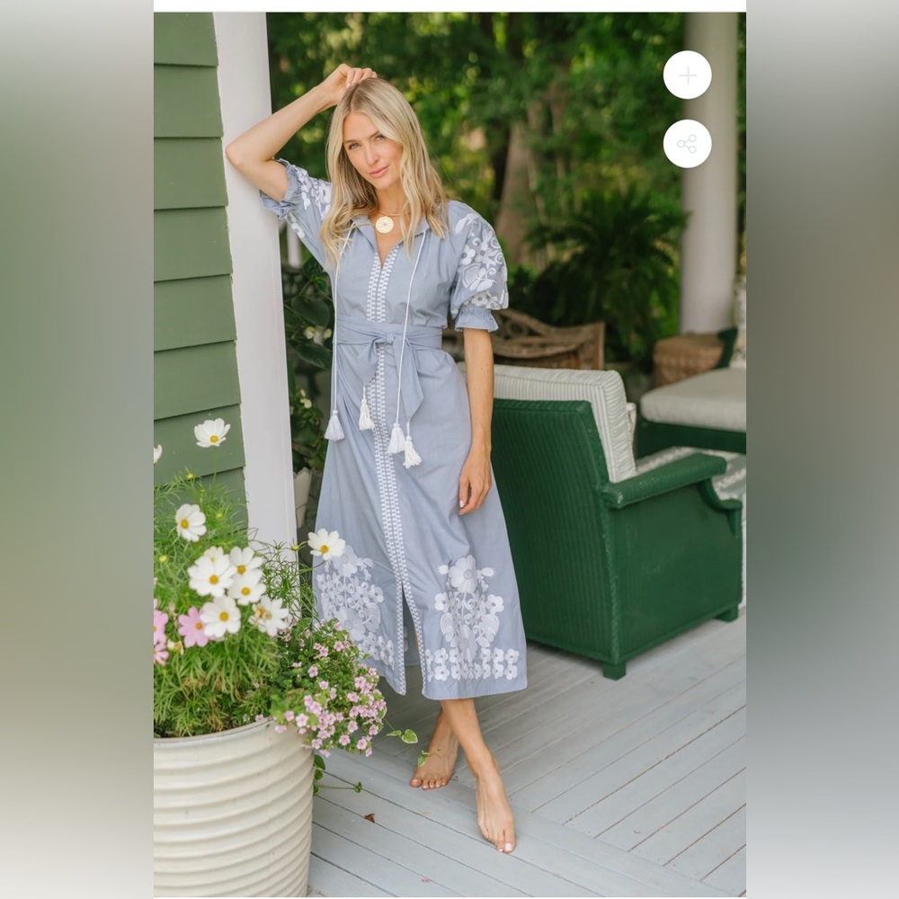 Julia Amory - SHORT SLEEVE COATUE CAFTAN - MING - XL